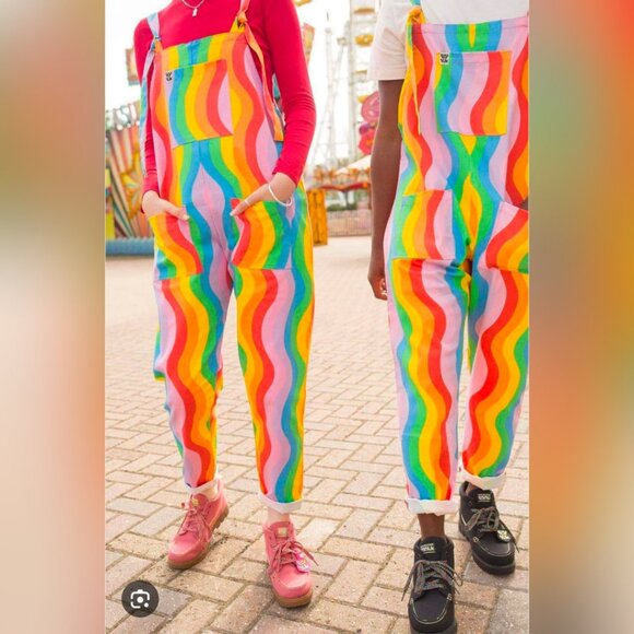 Lucy & Yak Rainbow Dungarees US 12 - Picture 2 of 4